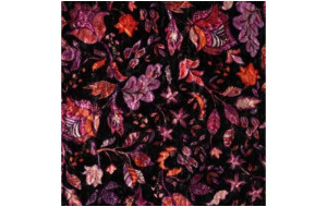 Velour Acolchado Floral Fucsia