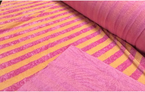 Toalla Rayas Fucsia-Naranja