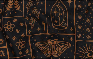 Popelín Algodón Boho Negro