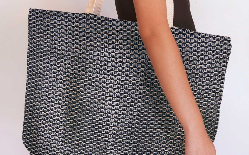 Black Raffia Paper Fabric