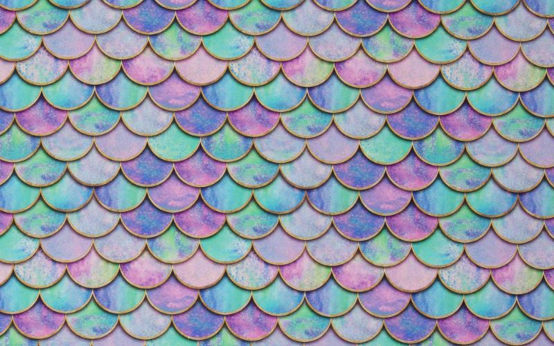 Poplin Cotton Rainbow Mermaid