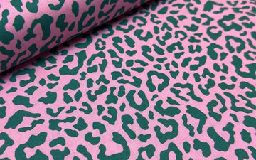 Cotton Leopard Pink Green