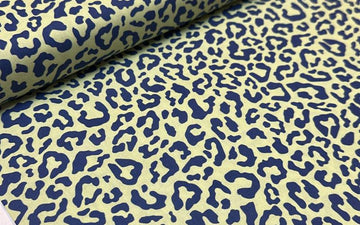 Cotton Leopard Lime Denim