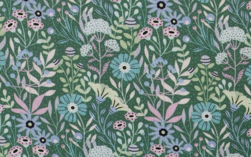 Poplin Cotton Bloom Green