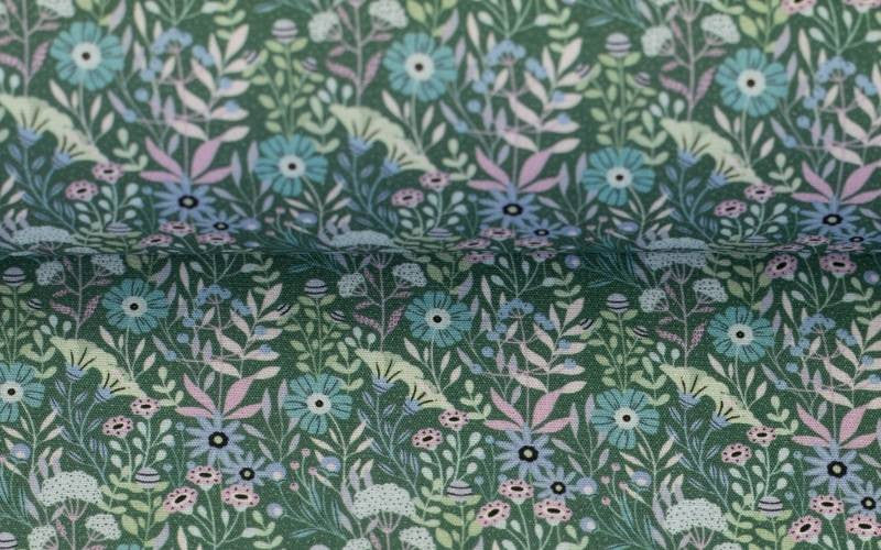 Poplin Cotton Bloom Green