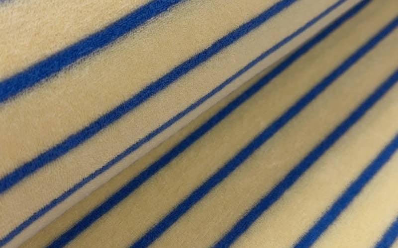 Toalla Algodón Rayas Amarillo Azul