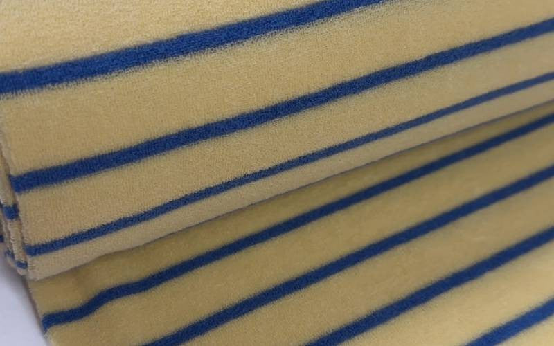 Toalla Algodón Rayas Amarillo Azul