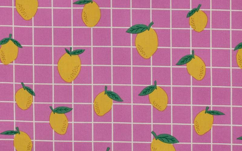 Tela impermeable Limones Rosa