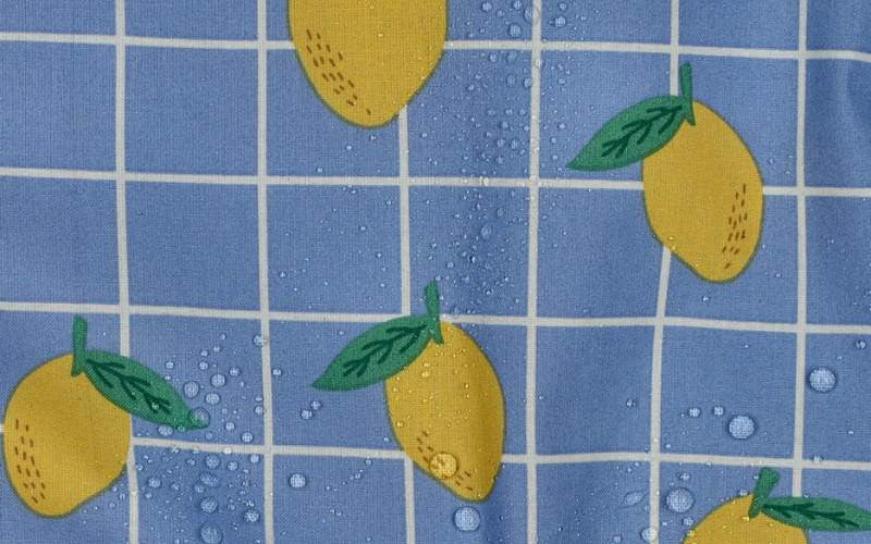 Tela impermeable Limones Azul