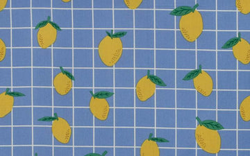 Tela impermeable Limones Azul