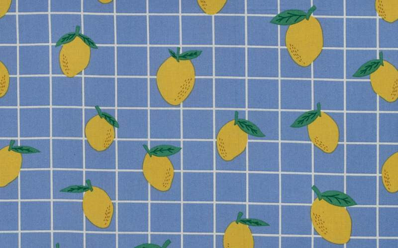 Tela impermeable Limones Azul
