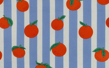 Tela impermeable Naranjas Azul
