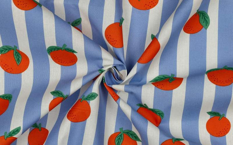 Tela impermeable Naranjas Azul