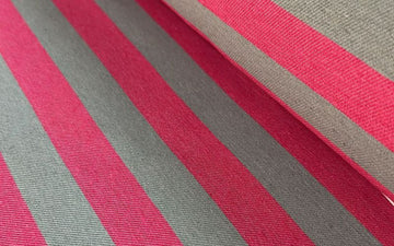 Fuchsia Striped Twill Canvas
