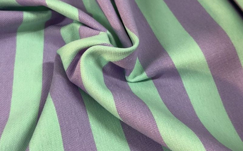 Lilac Striped Twill Canvas