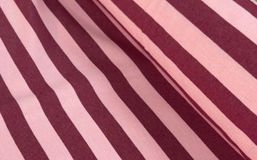 Pink Red Stripe Twill Canvas