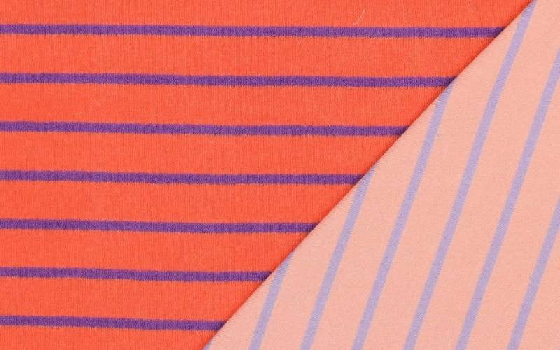 Orange Purple Striped Cotton Towel