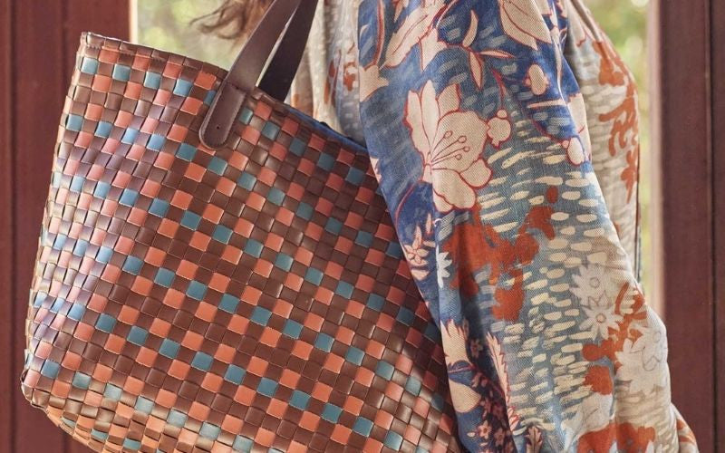 Meshwork Faux Leather Sunset