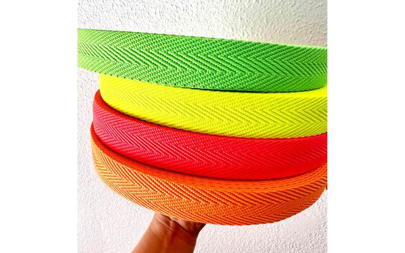 Cinta Algodón poliéster 30mm Amarillo Flúor