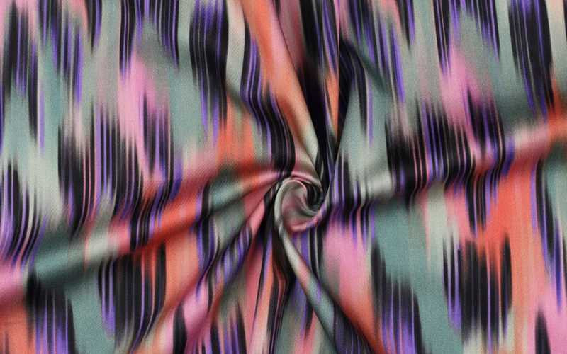 Algodón Satinado Abstracto Multicolor