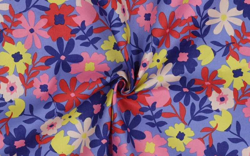 Waterproof Fabric Flowers Blue
