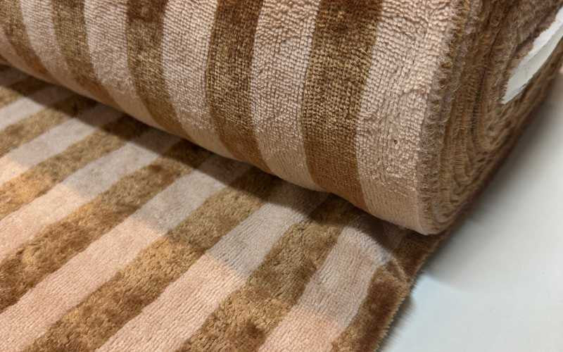 Cognac-Pink Striped Towel