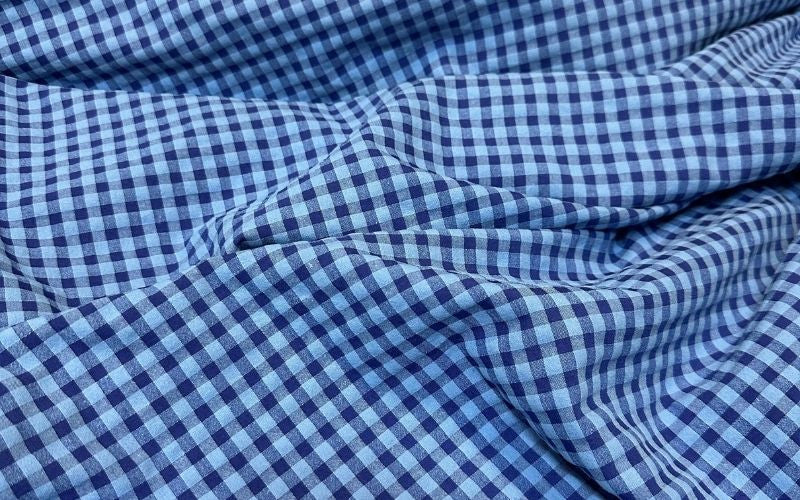 Vichy Seersucker Bicolor Blue.
