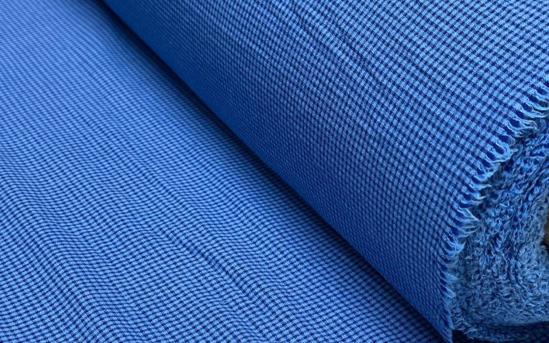 Vichy Seersucker Mini Bicolor Royal Blue