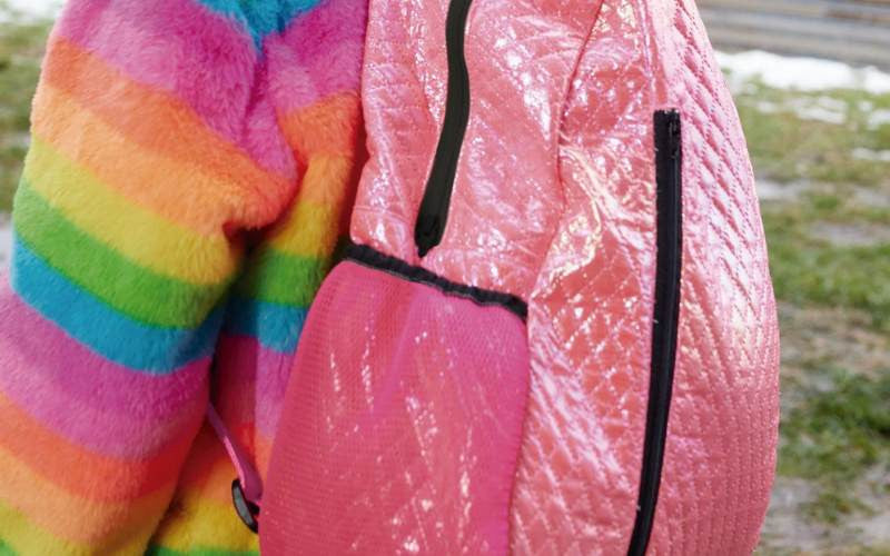 Holographic Quilted Polyester Pink