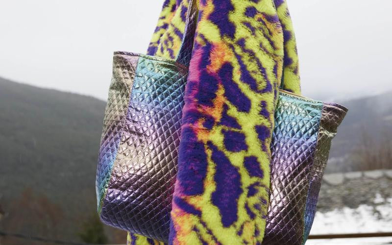Holographic Quilted Iridescent Polyester