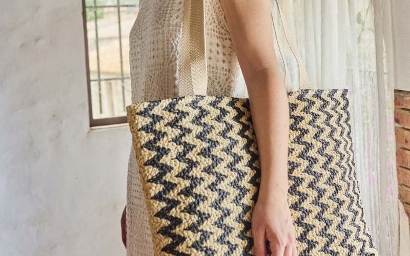 Zigzag Paper Raffia Fabric