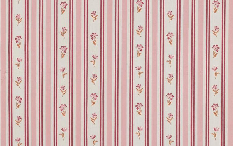 Fine Poplin Flower Stripe Pink