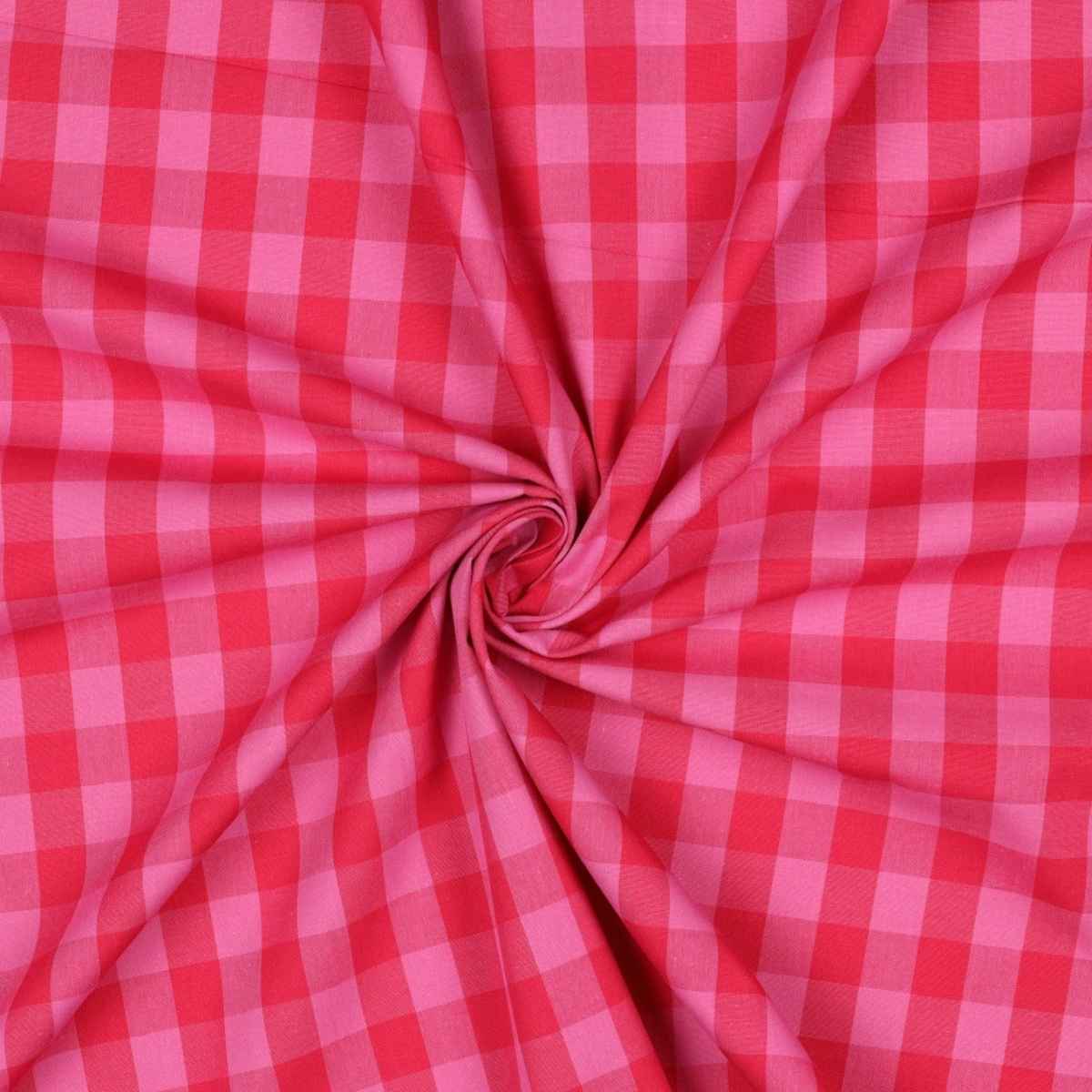 Algodón Cuadro Vichy Fucsia/Rojo.