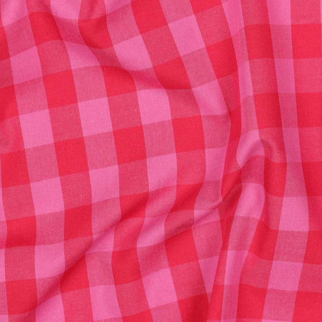 Algodón Cuadro Vichy Fucsia/Rojo.