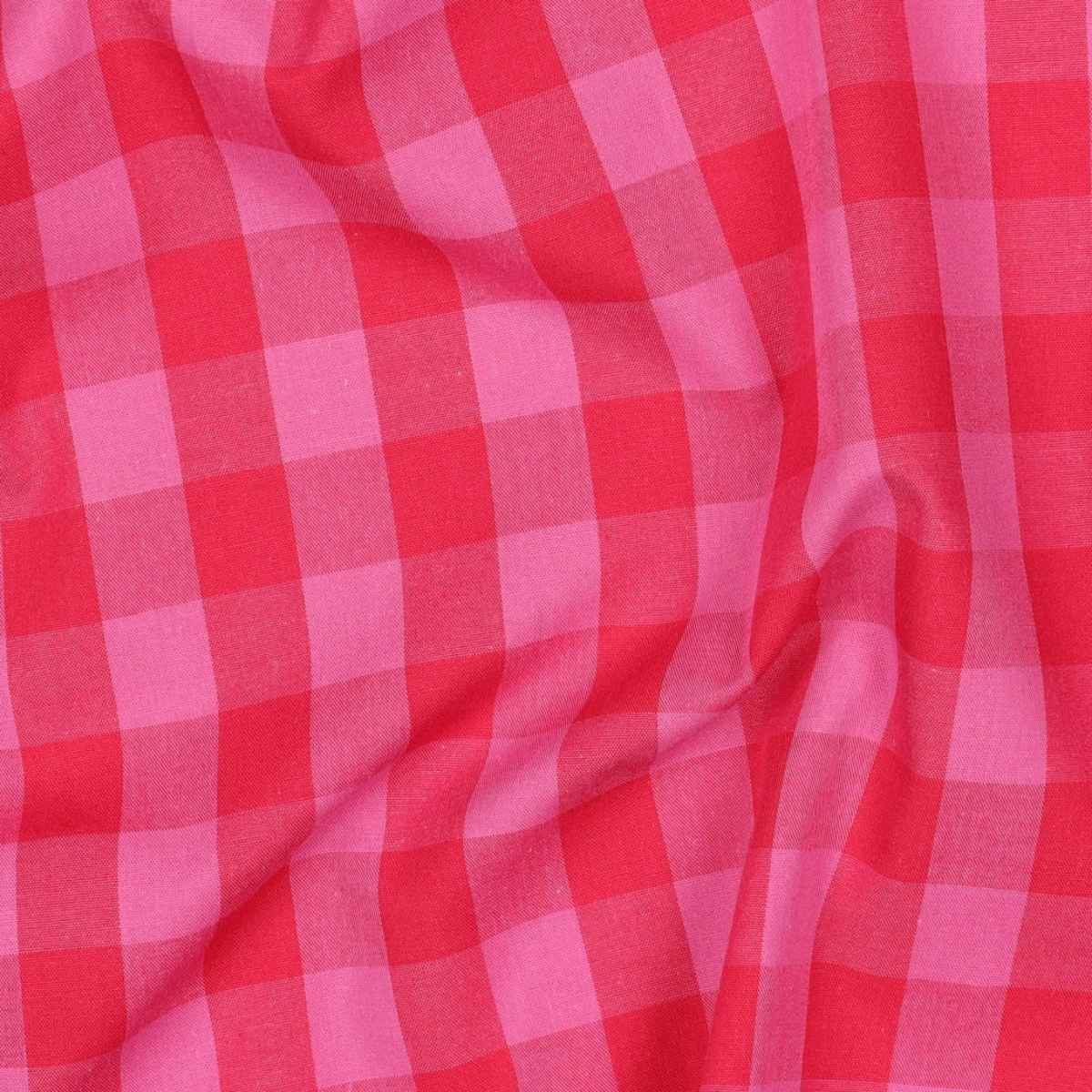 Algodón Cuadro Vichy Fucsia/Rojo.