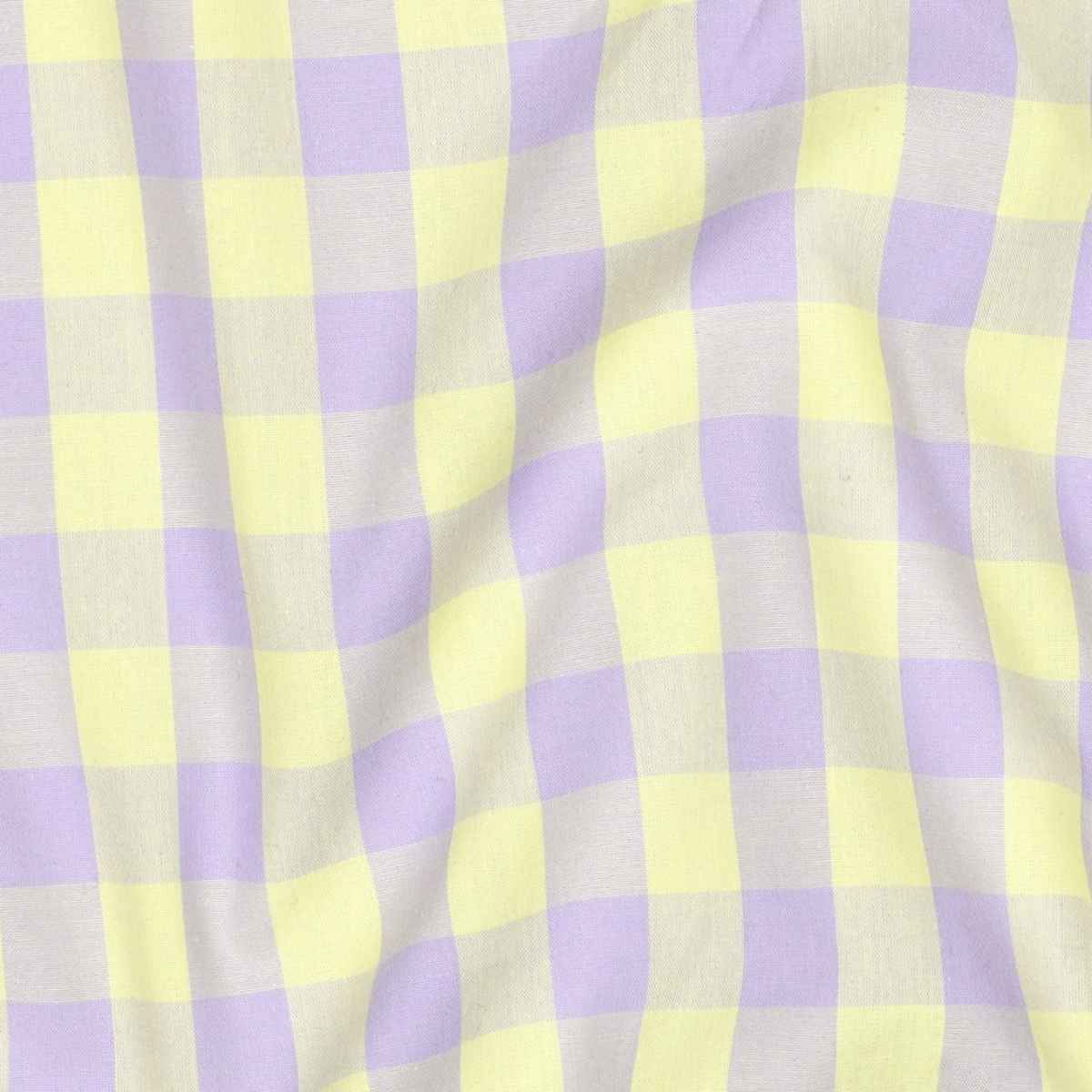 Algodón Cuadro Vichy Lila Amarillo
