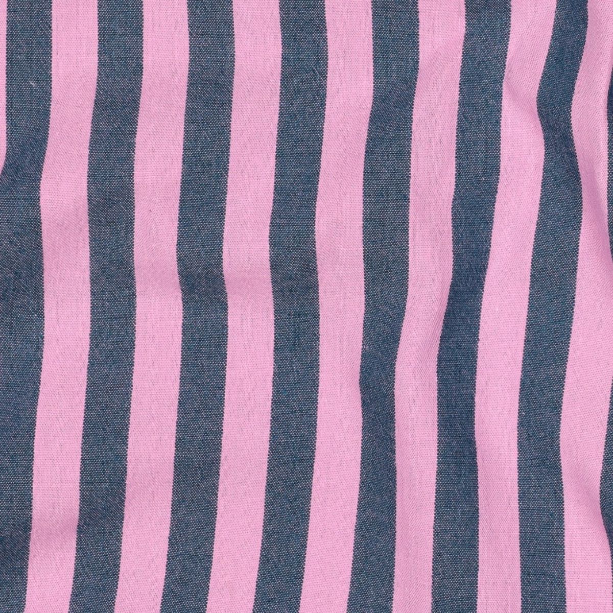 Algodón Rayas Rosa Denim