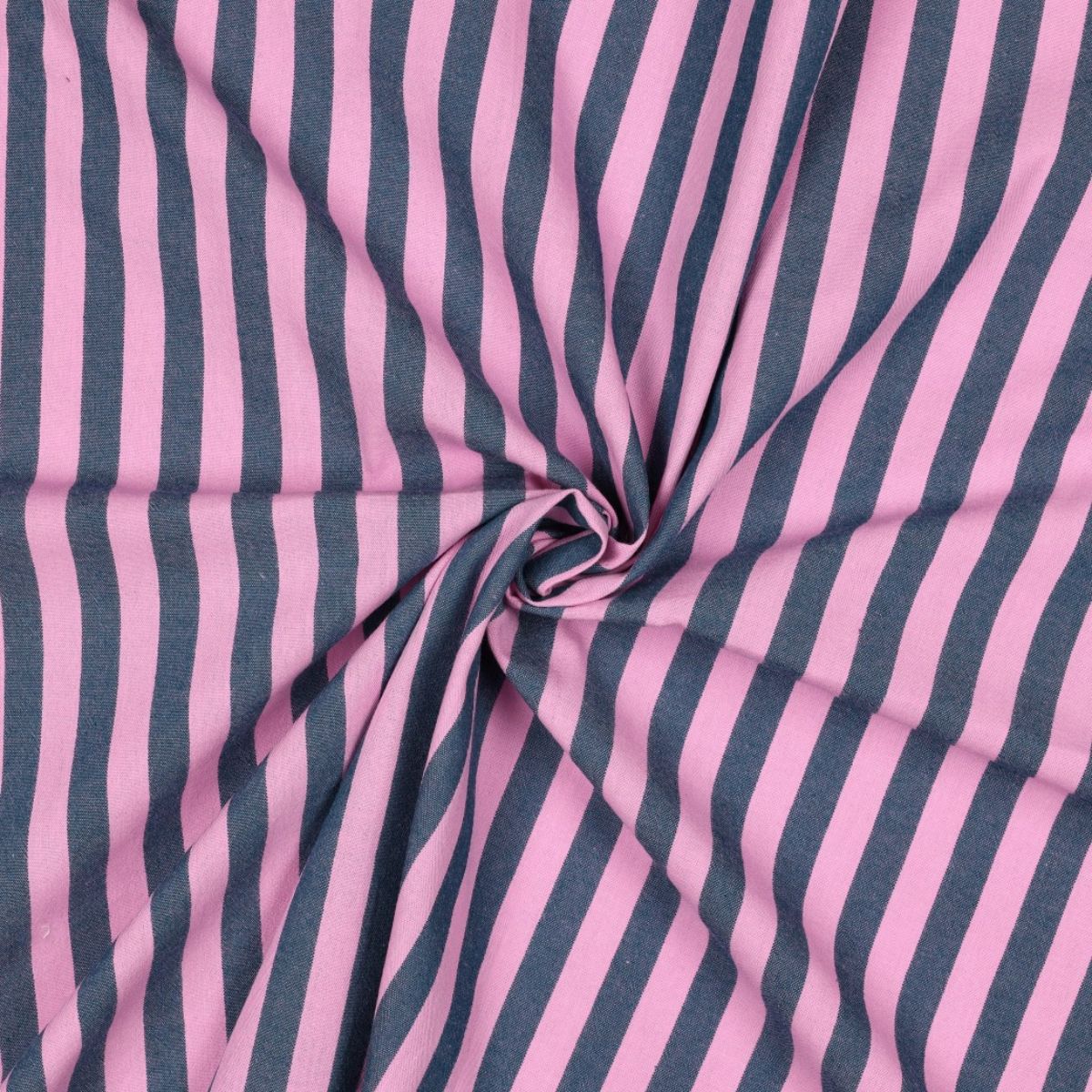 Algodón Rayas Rosa Denim