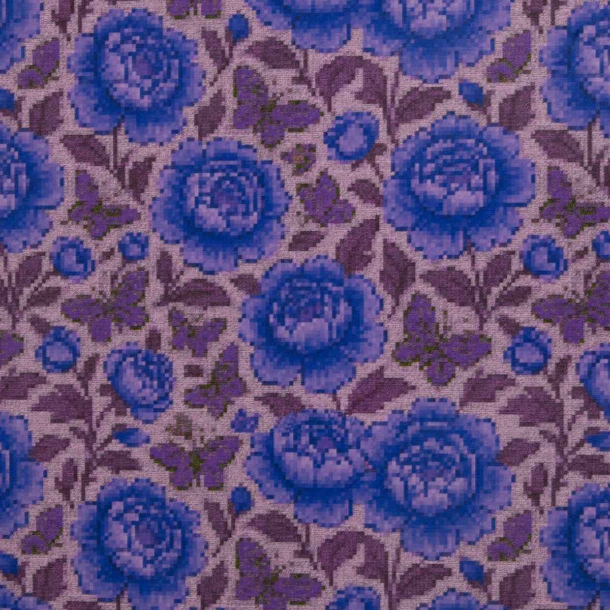 Tejido Polar Flor Píxel Azul
