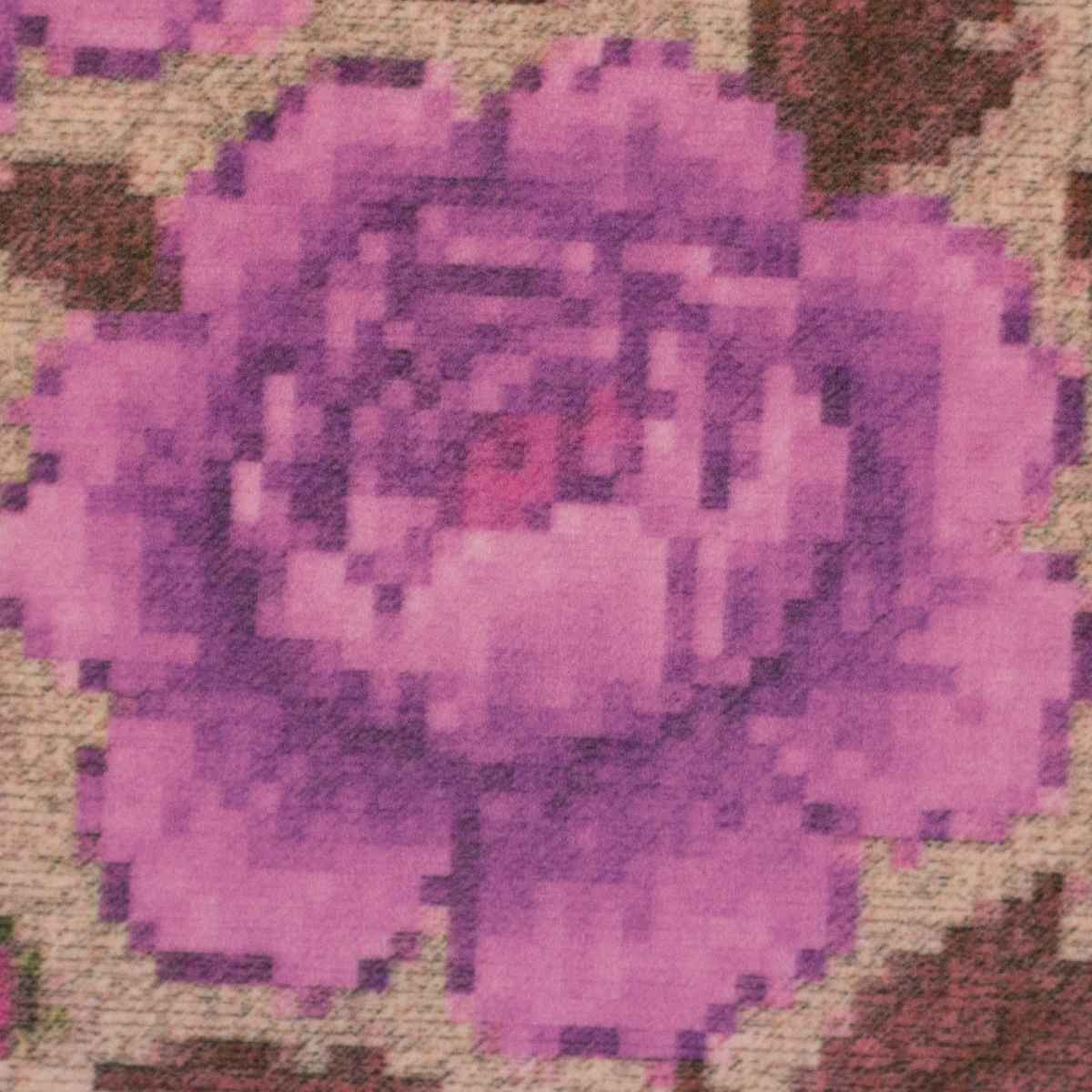 Tejido Polar Flor Píxel Rosa
